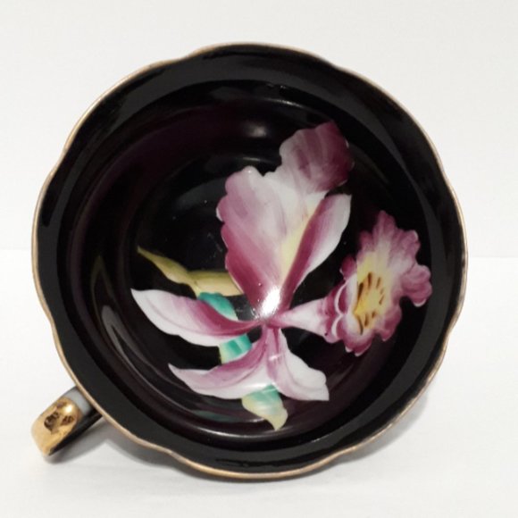 Iris Black Teacup Japan vintage 1950's - Picture 7 of 7